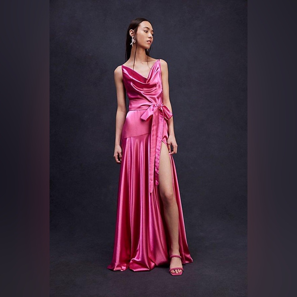 Free People & Bronx and Blanco Fuscia Silky maxi dress new with tags size 6/M